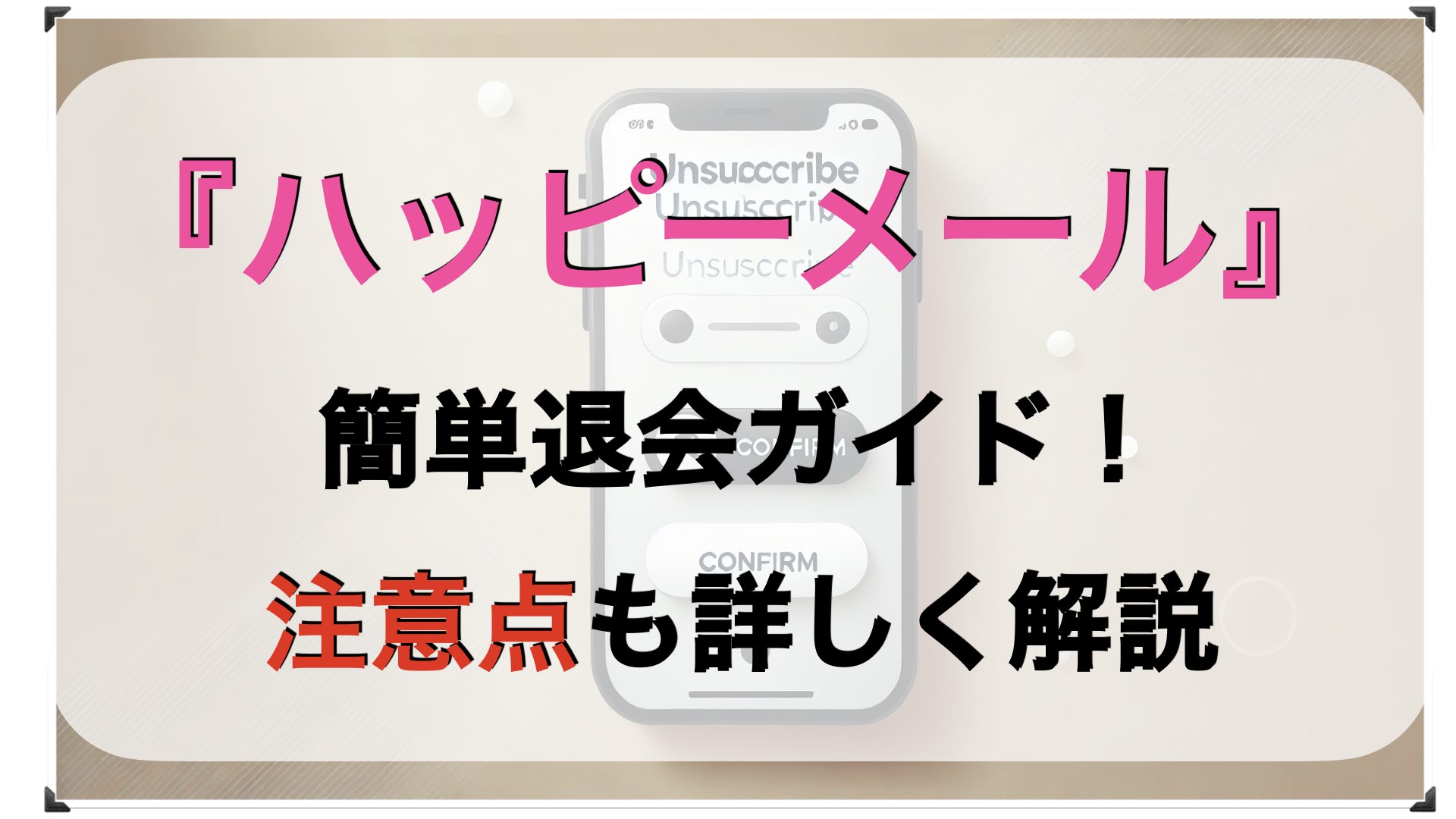 『ハッピーメール』簡単退会ガイド！注意点も詳しく解説